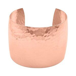 Women’s Hammered Cuff Bracelet in Rosetone over Brass - 7 Inches